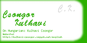 csongor kulhavi business card